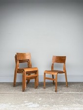 🚚 We Deliver - 20 Available - Vintage Plywood Stacking Chairs - Cafe Bar