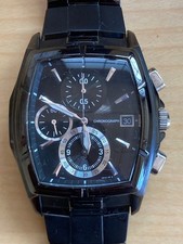 SEIKO WIRED Chronograph 7T92 Quartz Analog Wristwatch Black Dial Black Strap