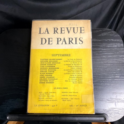 Revue paris septembre - la, paris,