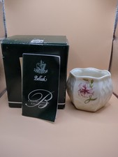 Belleek Country Trellis Votive Candle Holder Parian China Ireland Ivory Boxed