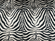 Velvet Zebra  Fabric SILVER BLACK Designer Curtain Blind Upholstery