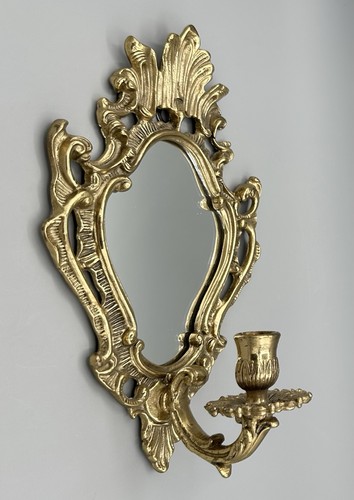 Vtg ornate gilt brass - ornate, wall