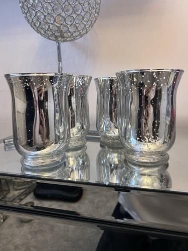 Silver mirrored candle - candle, holder