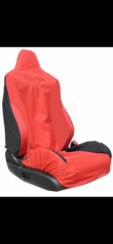 Seat cover red black - in,