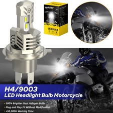 Motorcycle H4 COB LED Bulb HID White 360° High / Low Beam Headlight 6500K