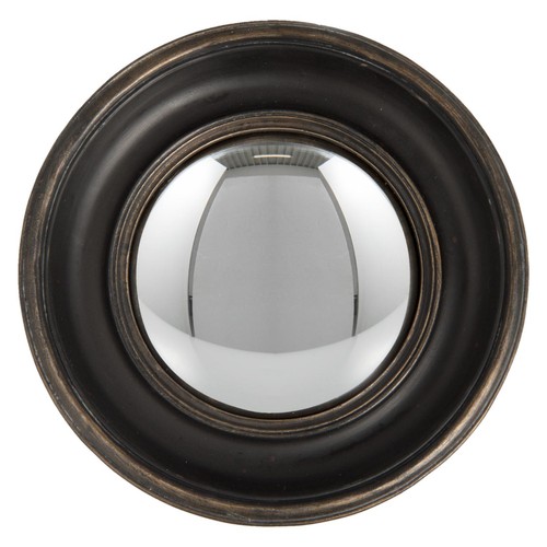 Black brown round frame convex - brown,