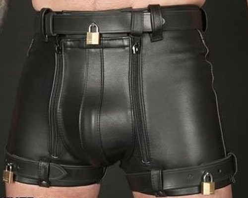 Mens real leather - leather, restraints