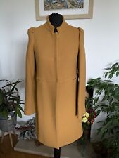 Zara Camel Brown 80% Wool Coat Jacket Overcoat - Size Small - Beige