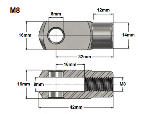 Clevis fork end yoke - clevis,