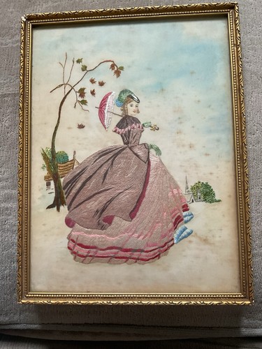 Antique embroidered silk - antique,