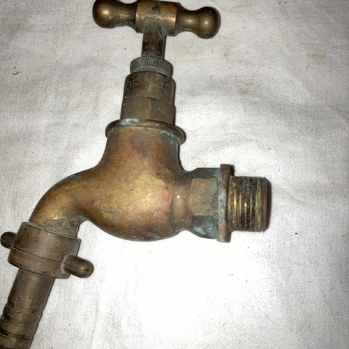 Vintage solid brass garden tap - vintage,