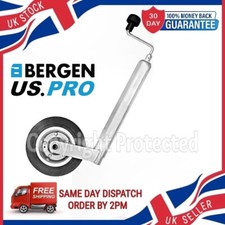 HEAVY DUTY GALVANISED 48MM CARAVAN RIBBED JOCKEY WHEEL METAL RIM WIND UP HANDLE