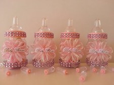 12 Pink Fillable Bottles | Baby Shower Decoration | Favors Prizes | It's a Girl 