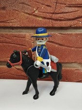 Playmobil Western Union Soldier Captain Officer On Horse