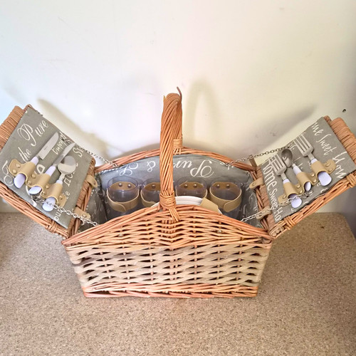 Wicker picnic basket hamper - wicker,