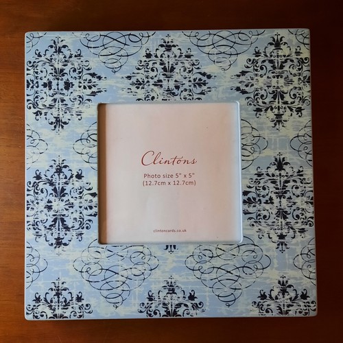 Blue damask picture frame - blue, 'damask'