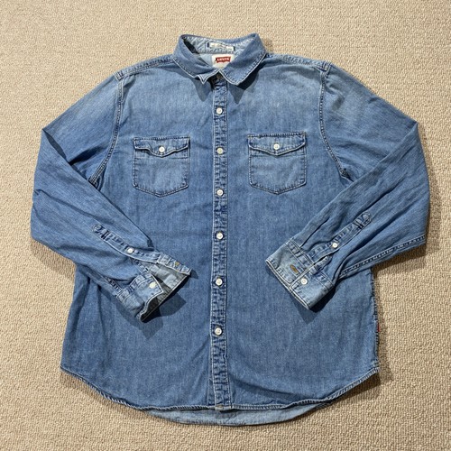 Levis denim shirt mens large - levis,