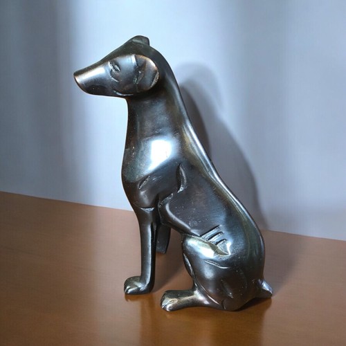 Brutalist dog metal sculpture - metal,