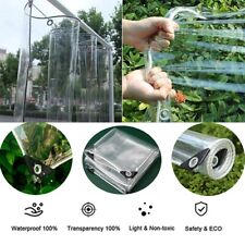 Weatherproof Transparent PVC Tarpaulin with Eyelets Foldable Rain Cover Cover