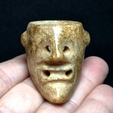 1.5 Inch Old Chinese Jade Carving Skeleton Skull Statue Thumb Rings Collection