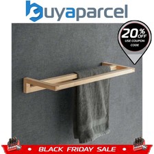 Southbourne Wooden Beech Bathroom Cloakroom Double Towel Rail Bar Holder Hanger
