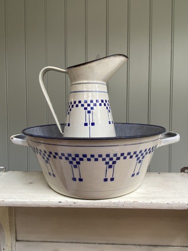 Vintage french large enamel - vintage,