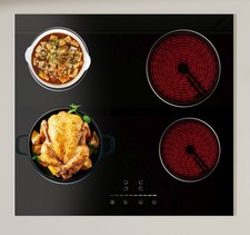 4 Zone Ceramic Hob 60cm Built-in Electric Hob 6000W 9 Power Levels Touch Control