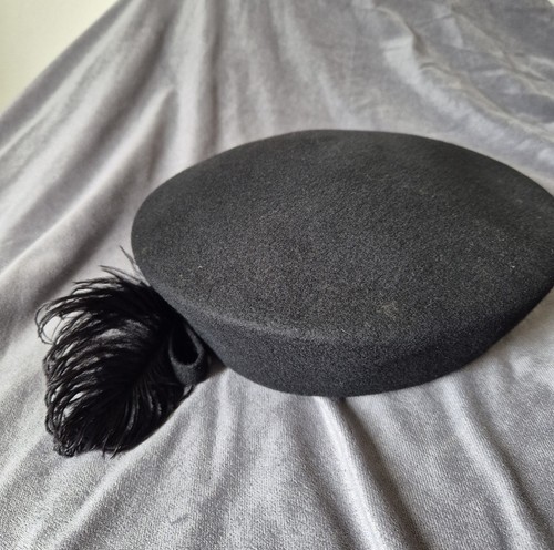Vintage 1980s black wool - 1980s, beret