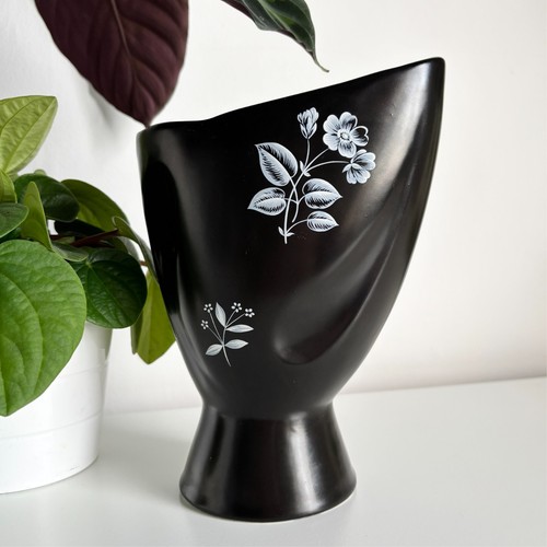 Mid century black satin - black, art