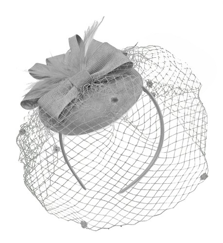 Round pillbox birdcage veil - pillbox,