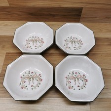 4 x Johnson Brothers Eternal Beau Octagonal Cereal / Soup Bowls  6.75"