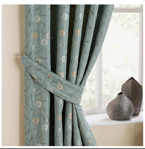 Duck egg blue curtains - blue,