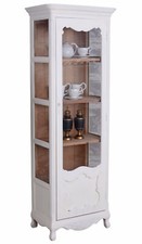 Glass Shabby Chic showcase country style cupboard white wooden display cabinet