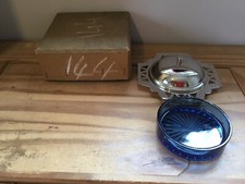 ART DECO CHROME PLATED BLUE GLASS BUTTER DISH NEW BOXED 
