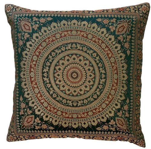 Dark green indian mandala - green,