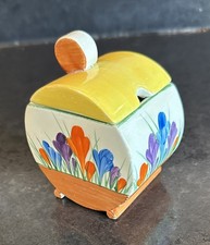 Clarice Cliff Crocus Bon Jour Preserve Pot c1930