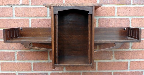 Antique oak wall shelf