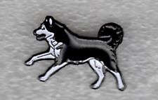 Husky pin badge. Running version. Working or pet dog. Metal.  Enamel. Sled team