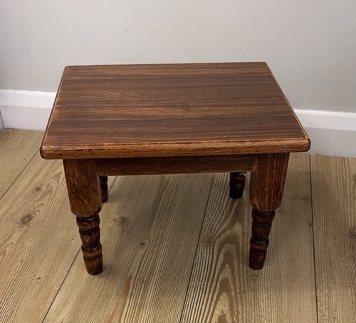 Vintage solid wood footstool - vintage,
