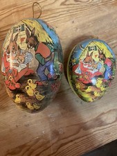 Vintage German Paper-mache Easter Egg Containers Large & Medium Size VGC