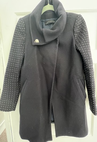 Zara navy studded coat - size, xs