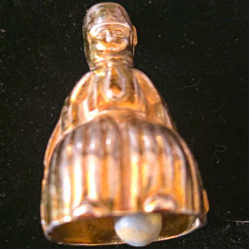 Small brass figural bell - small,