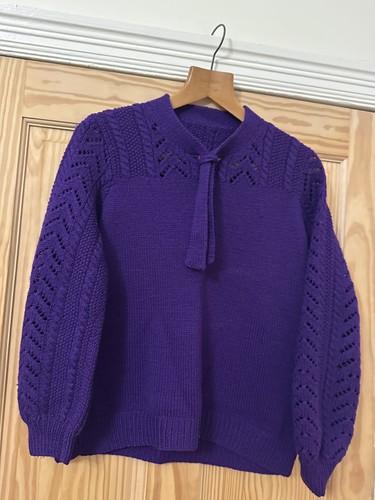 Vtg hand knitted aran - hand, cable