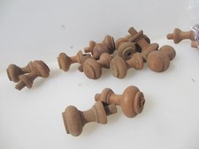 Vintage Wooden Cupboard Knob Drawer Handle Pull Old Turned Wood Dresser -£4each