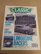 Classic and Sportscar August 1990, Capri RS3100, Alfa 2000, Jag Mk VII-IX