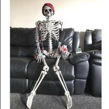 67” Life-Size Posable Skeleton Halloween Decoration Realistic Scary Prop