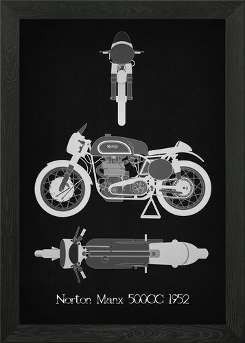 Norton manx 500cc 1952 framed - norton,