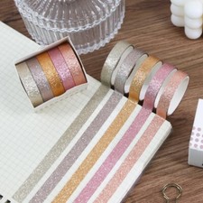 5 Rolls Mix Pack Glitter Washi Tape Set Each Roll is 10mm x 2 M