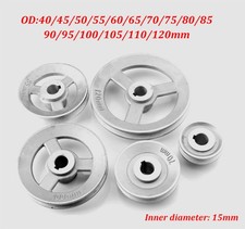 O-Type Pulley V Groove Bore 15mm OD 40 45 50 55 60 65 70-120mm for O Belt Motor