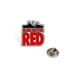 MANCHESTER IS RED - MANCHESTER UNITED PIN BADGE FREE UK 48HR POST